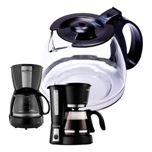 Jarra Para Cafeteira compativel Britânia Cp15/ Mundial Cp14/15 Inox vidro forte
