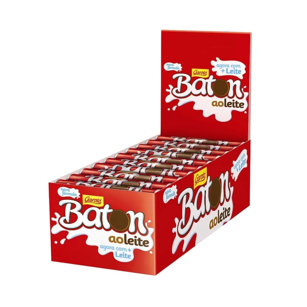 Baton Chocolate ao Leite 16g Garoto Caixa Com 30 Unidades