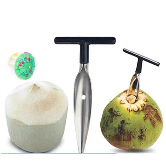 Furador De Coco Abridor Manual Profissional Aço Inox/Furador Abridor De Coco Profissional Inox Cabo Emborrachado