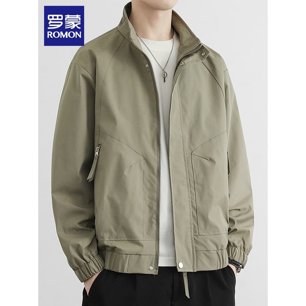 Romon jaqueta masculina solta gola alta roupas superiores 2026 outono novo estilo americano na moda jaqueta Casual roupa