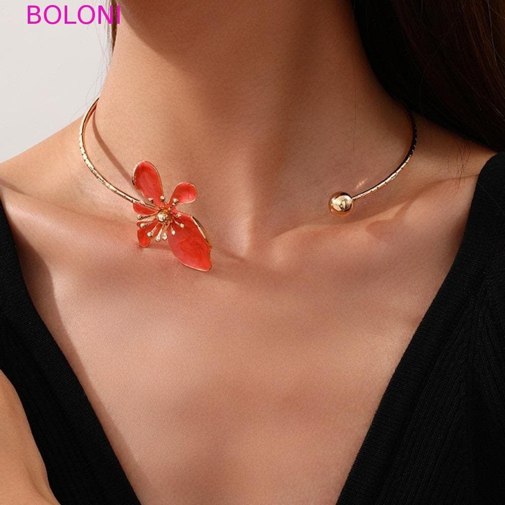 Colares De Flores BOLONI , Gargantilhas Abertas Geométricas Coloridas , Colar De Metal Estilo Coreano Ajustável Para Men
