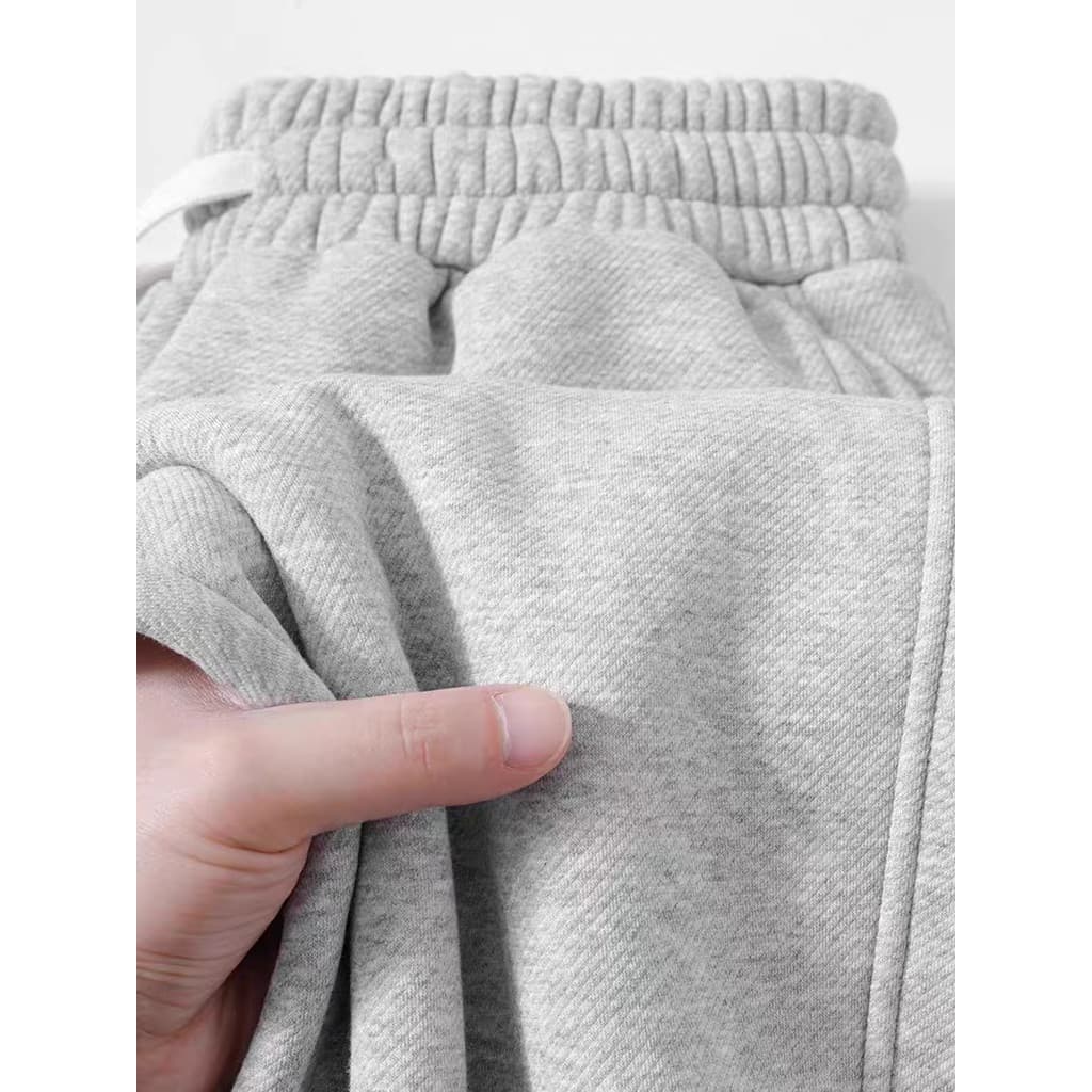 Outono inverno engrossado velo cinza 400g sarja pesada velo Sweatpants masculino Casual calças esportivas feminino inver