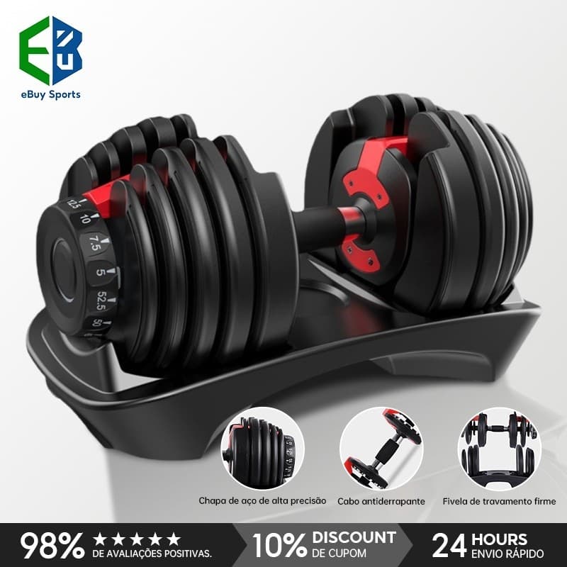 Ebuy Sports Kit halteres regulavel 24kg dumbell ajustavel k2 anilha