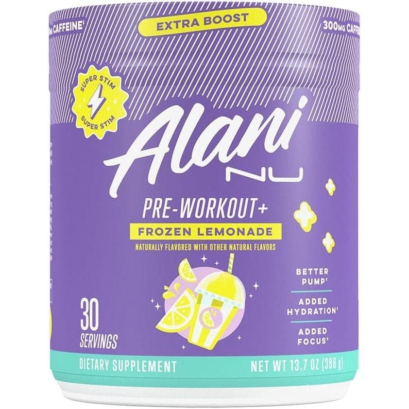Alani Nu Pre Workout+ Pó Sabor Limonada Gelada, Extra Boost, Sem Açúcar, 300mg de Cafeína, L-Teanina, Beta-Alanina, Citr