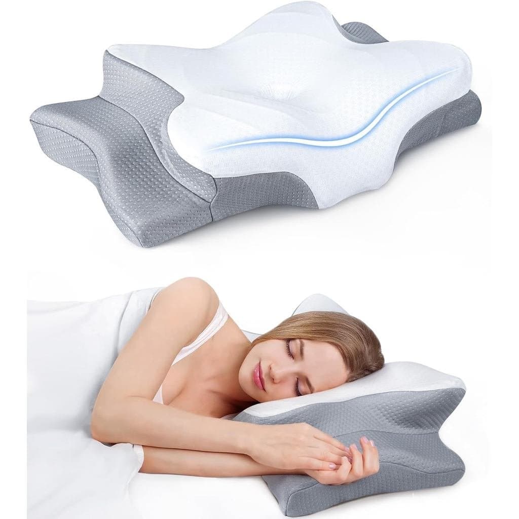 Almofada Ultra Refrescante para o Pescoço, Almofada Cervical Ajustável para um Sono Confortável, Almofadas de Espuma de