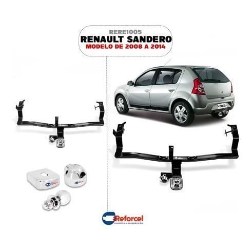 Reboque Engate Renault Sandero 2008 A 2014 Reforcel 500kg  de  Rabicho