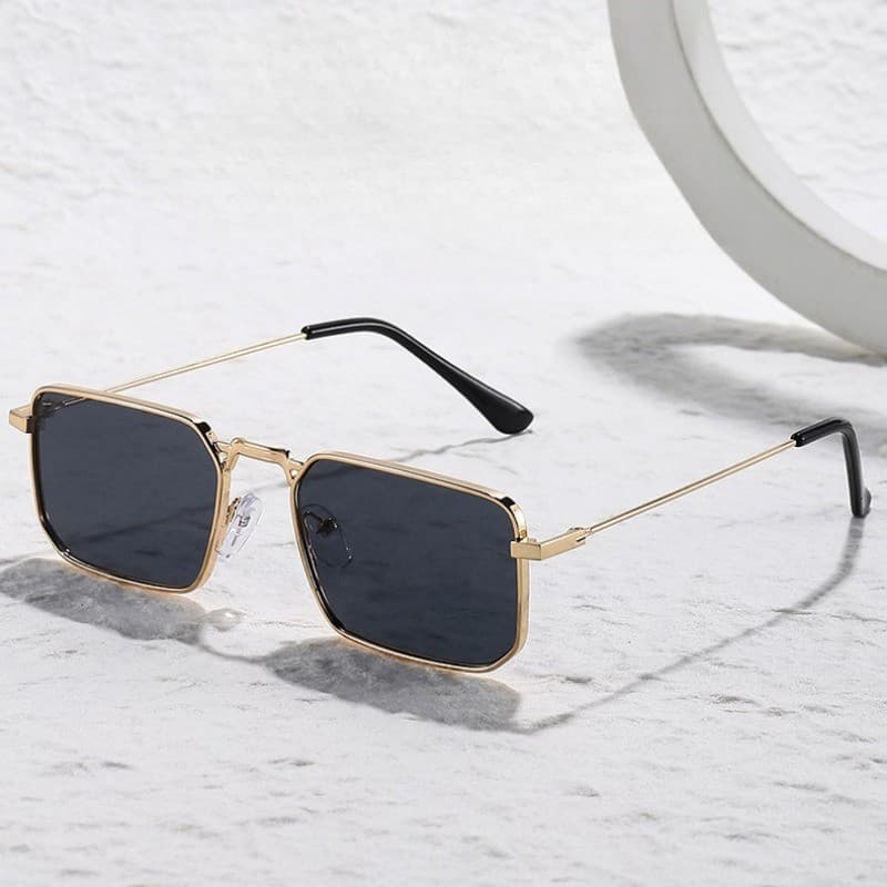 Óculos de Sol Steampunk para Homens e Mulheres, Estilo Retrô Europeu-Americano, Grande, Quadrado, Metal, com Mola, Pe V1