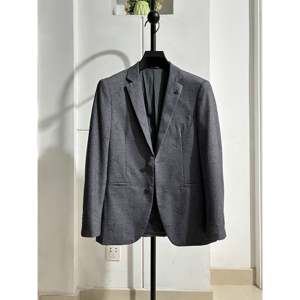 Etiqueta de corte de marca!Primavera outono estilo masculino clássico simples padrão de negócios meados de elástico gola