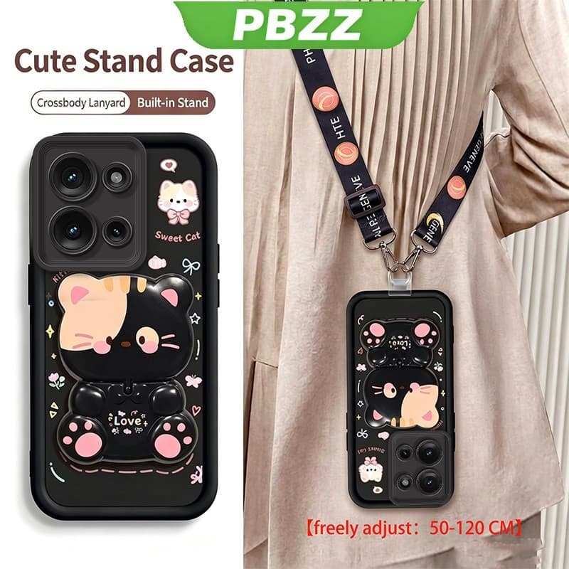 Capinha MOTO EDGE 60 ULTRA 60 PRO 60 FUSION 60 NEO 5G Capa normal flexível feminina com cordinha e suporte JTGBMZJ3
