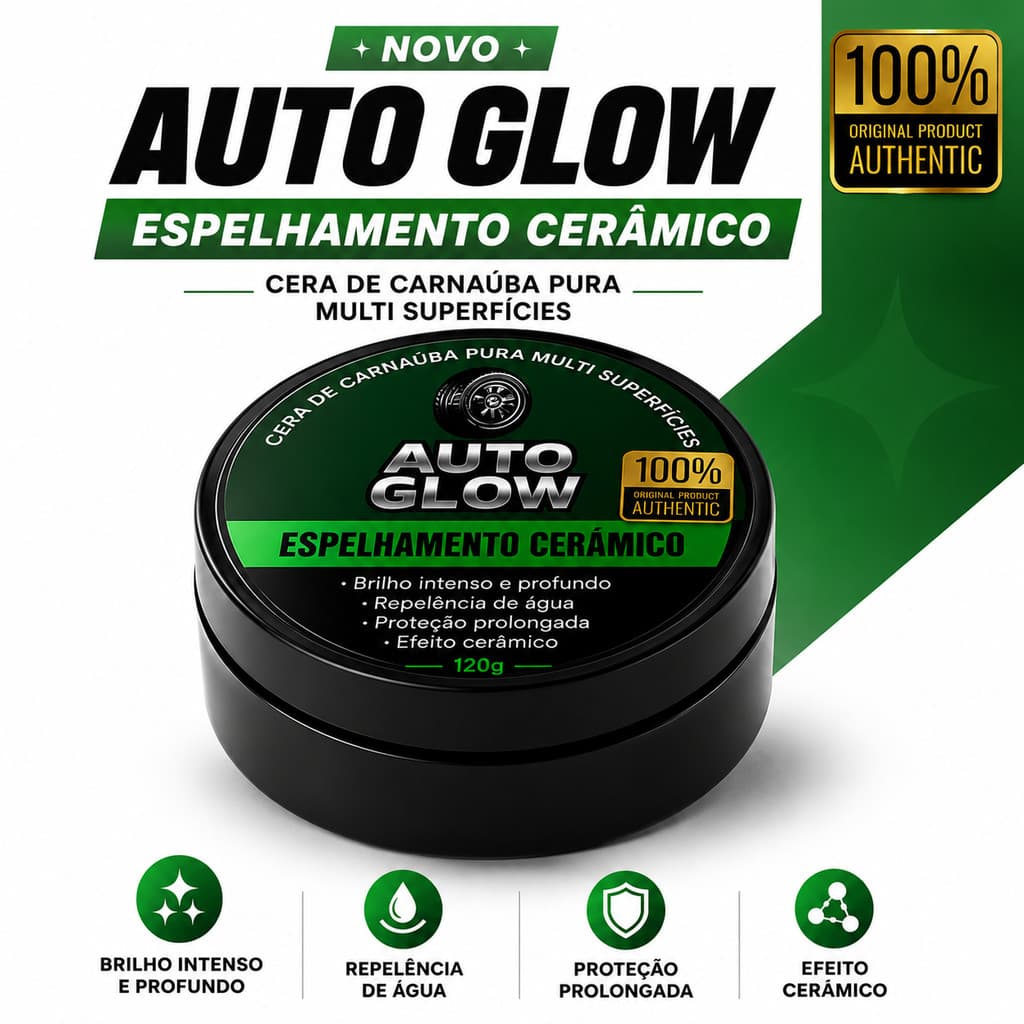 Cera Espelhamento Cerâmico Tira Riscos Repele Água AUTO GLOW