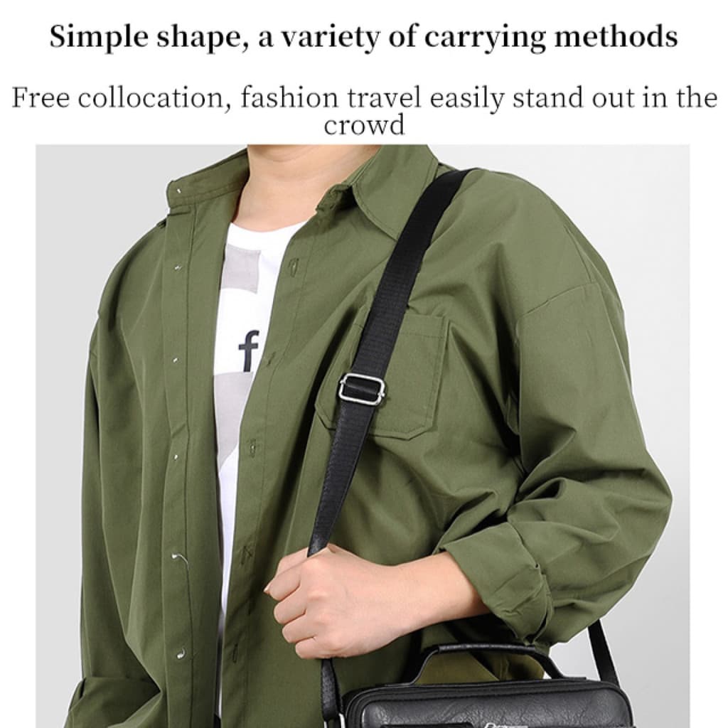 Bolsa masculina de ombro única, bolsa transversal, bolsa mensageiro executiva