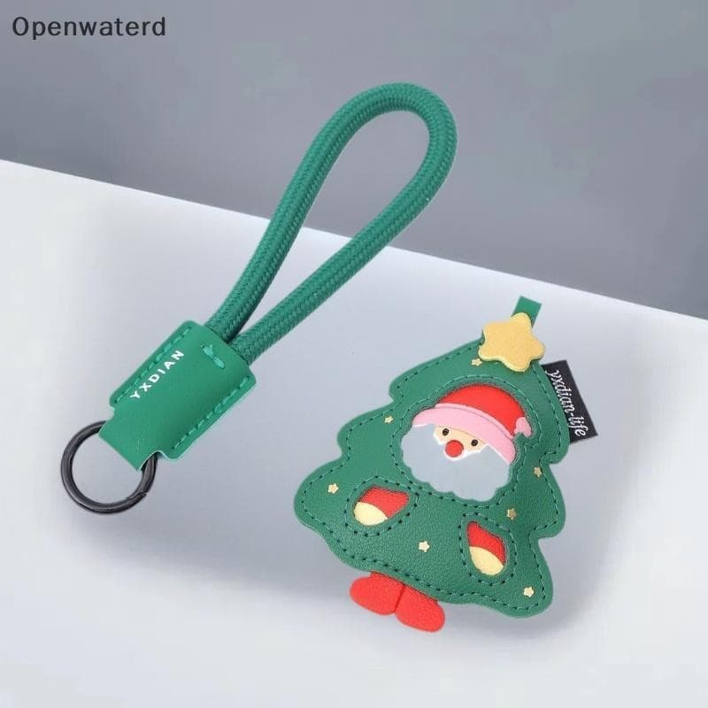 Openwaterd Criativo Verde Couro Do Plutônio Chaveiro Árvore De Natal Meias Pingente Bonito Dos Desenhos Animados Mochila