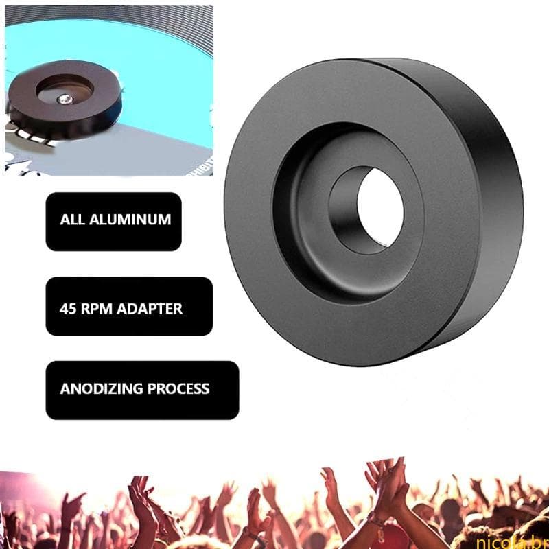 Adaptador Mesa Giratória Alumínio Substituição Nic 45 RPM Para A Dos Registros Furo