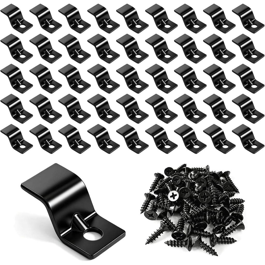 Fixadores para Tampos de Mesa, Clipes Z para Tampos de Mesa, 40 Pacotes (Preto)