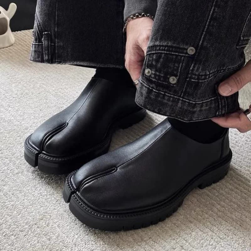 Mocassins Tabi Slip-on de Plataforma Robusta para Mulheres, Designer de Marca, Bico Dividido, Tamanhos 35-45, Unissex, E