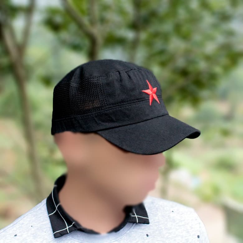 Retro estrela vermelha boné plano boné de rede verão vermelho exército vermelho nostálgico viagem masculino boné plano f