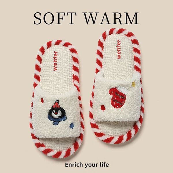 | slippers | ✷Bonito dos desenhos animados chinelos de algodão feminino outono inverno 2025 novo estilo interior casa an