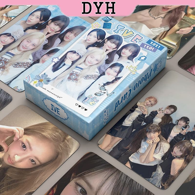 50 peças/caixa Cartão Fotográfico a Laser IVE WONYOUNG Leeseo YuJin Álbum de Fotos Coleção de Cartões Lomo Kpop KMBC UFT
