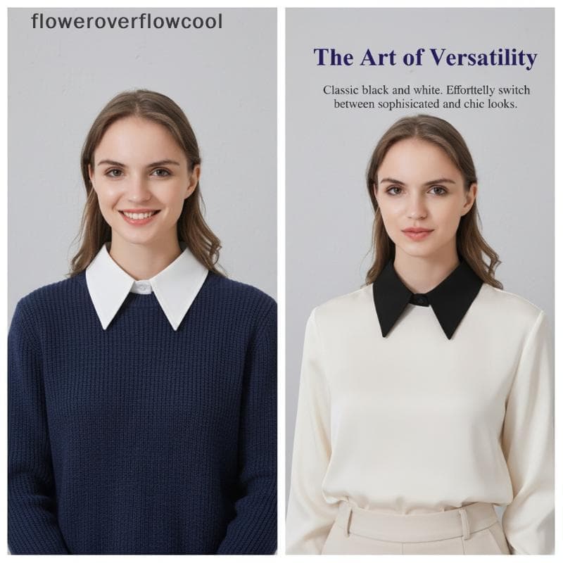 Moda Feminina Gola Destacável Camisa Falsa Camada Blusa Removível Para Roupas Profissionais