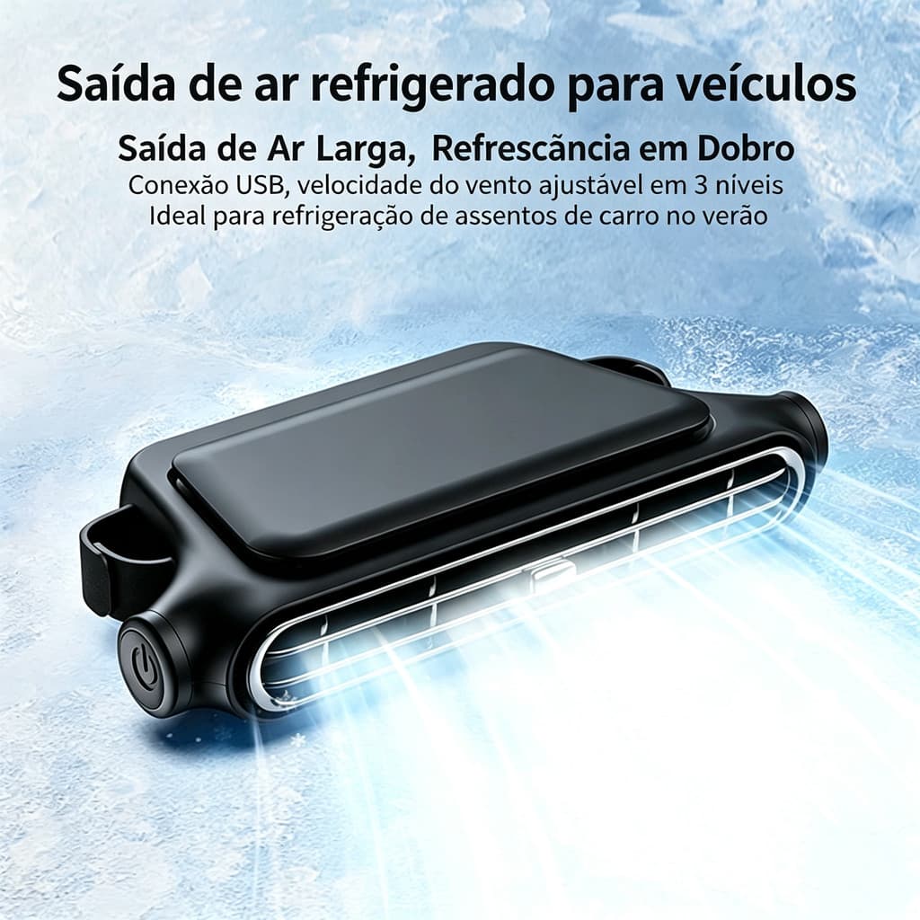 Ventilador de assento de carro com carregamento USB Ventilador de resfriamento do banco traseiro do carro ajustável de 3