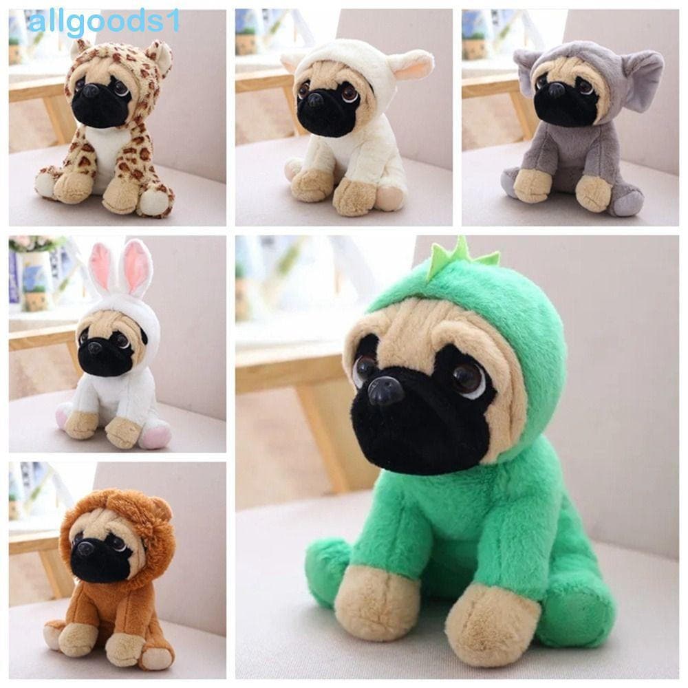 ALLGOODS Recheado Sharpei Cão , Leão Ovelha Leopardo Bichos De Pelúcia Pug Dog Brinquedos , Boneca Macia