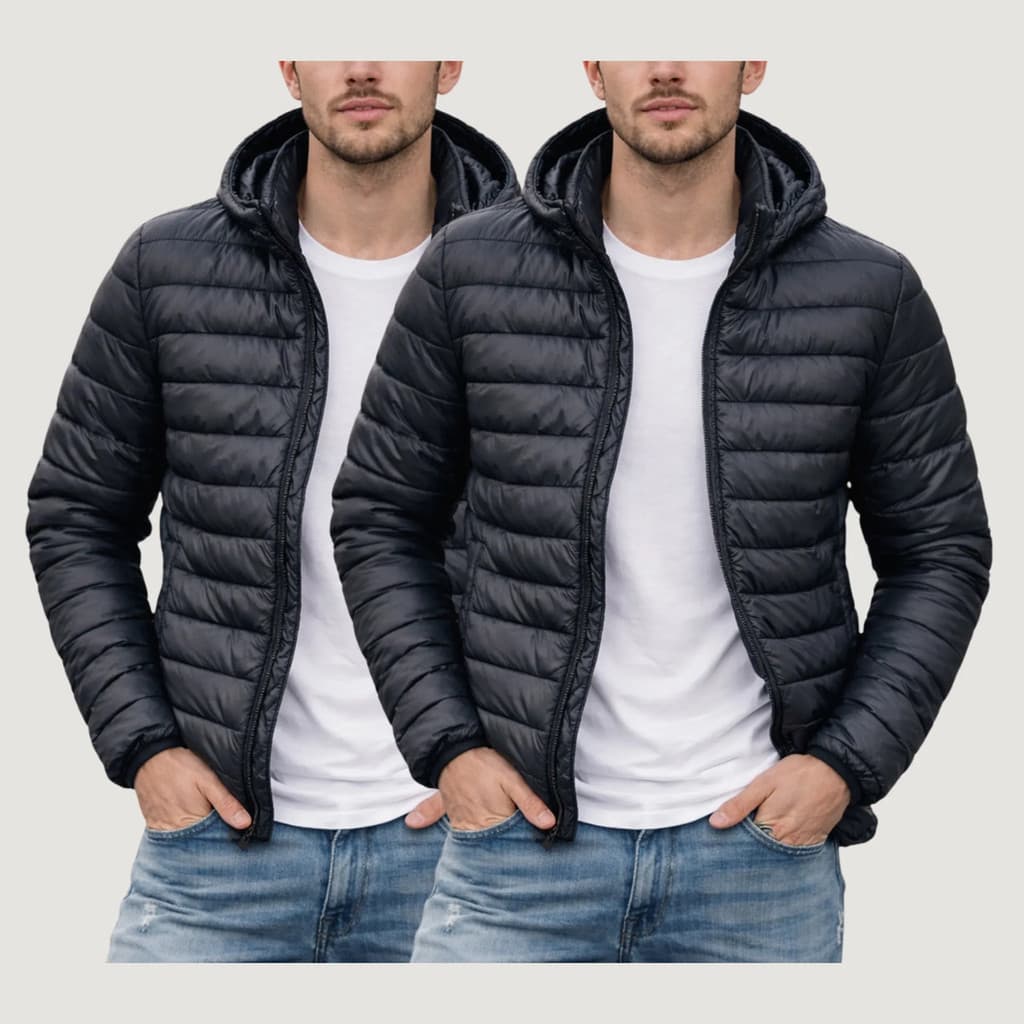 Kit 2 Jaquetas Masculina Bombojaco Puffer Impermeável Capuz