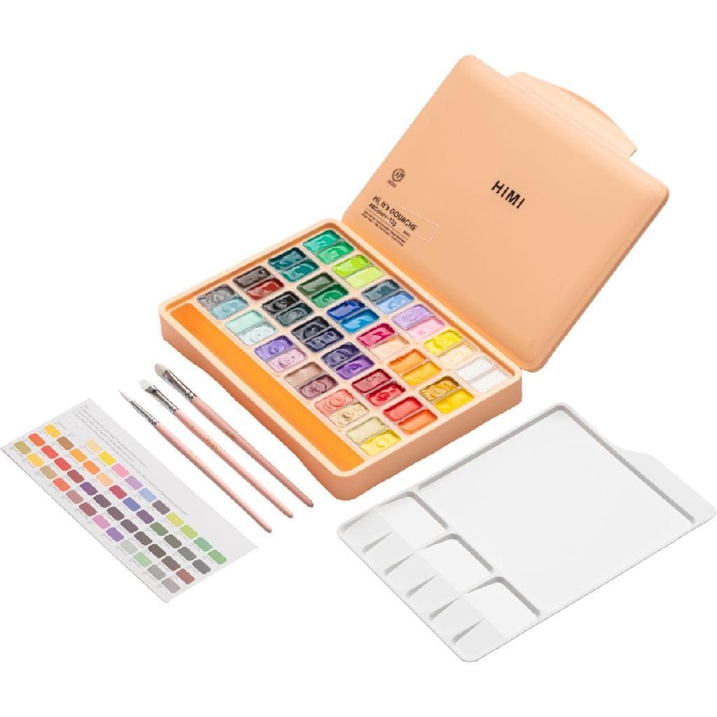 Tinta Guache Profissional Himi 48 Cores e 3 Pincéis