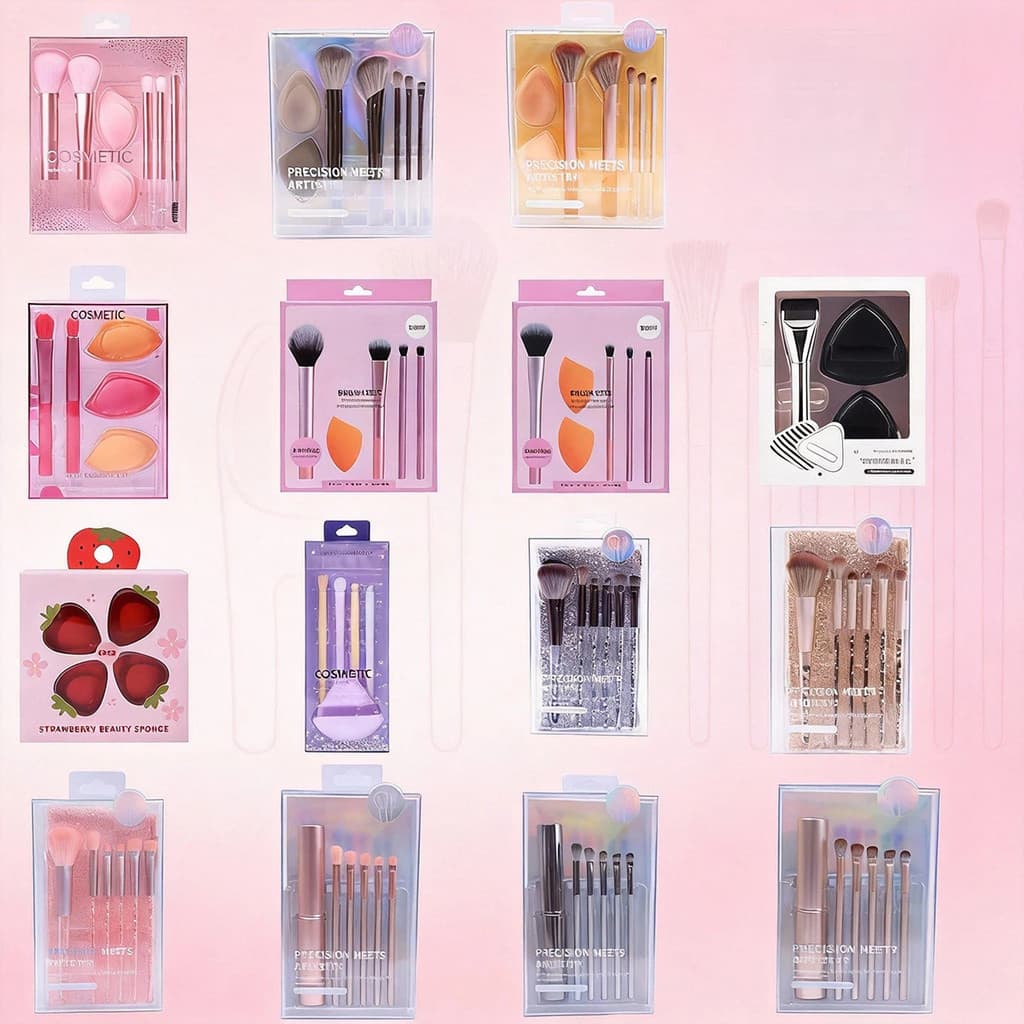 Beauty Blender Conjunto De Pincéis De Maquiagem Em Caixa PT , Liquidificador De Beleza , Base Compacta , Pó Solto , Kit