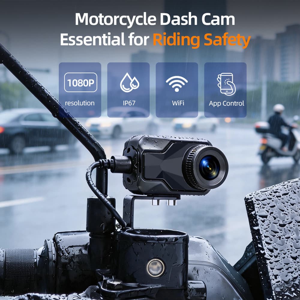 [app disponível] Night Vision 2k Motorcycle Car Recorder Câmera portátil de ciclismo Fonte de alimentação de Interface u