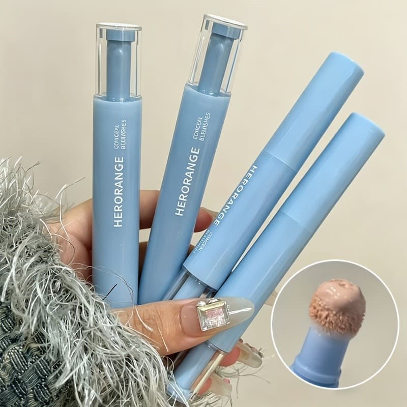 Almofada corretiva fina bola de cabelo esponja cabeça corretivo caneta iluminar rasgo sulco capa manchas olheiras hidrat
