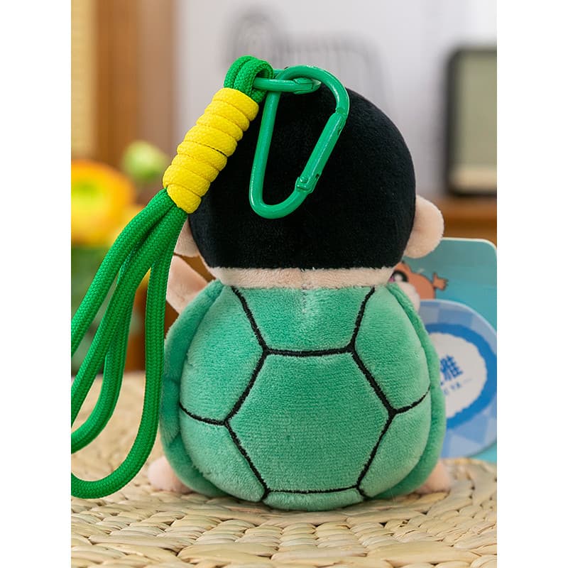 Bonito transformado em tartaruga Crayon Shin-Chan brinquedo de pelúcia mochila infantil pingente evento presente escritó