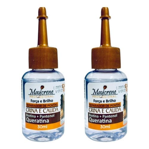 Kit 2 30ml Óleo Crina E Cauda Reparador De Pontas Maycrene