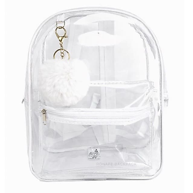 Mochila Transparente + Chaveiro Branco Mochila Enfermagem de Plástico
