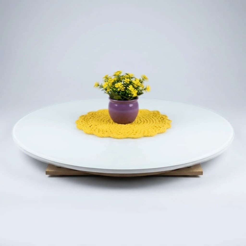 Tampo Giratório 35cm em MDF Branco | Base para Mesa, Decoração e Centro de Mesa