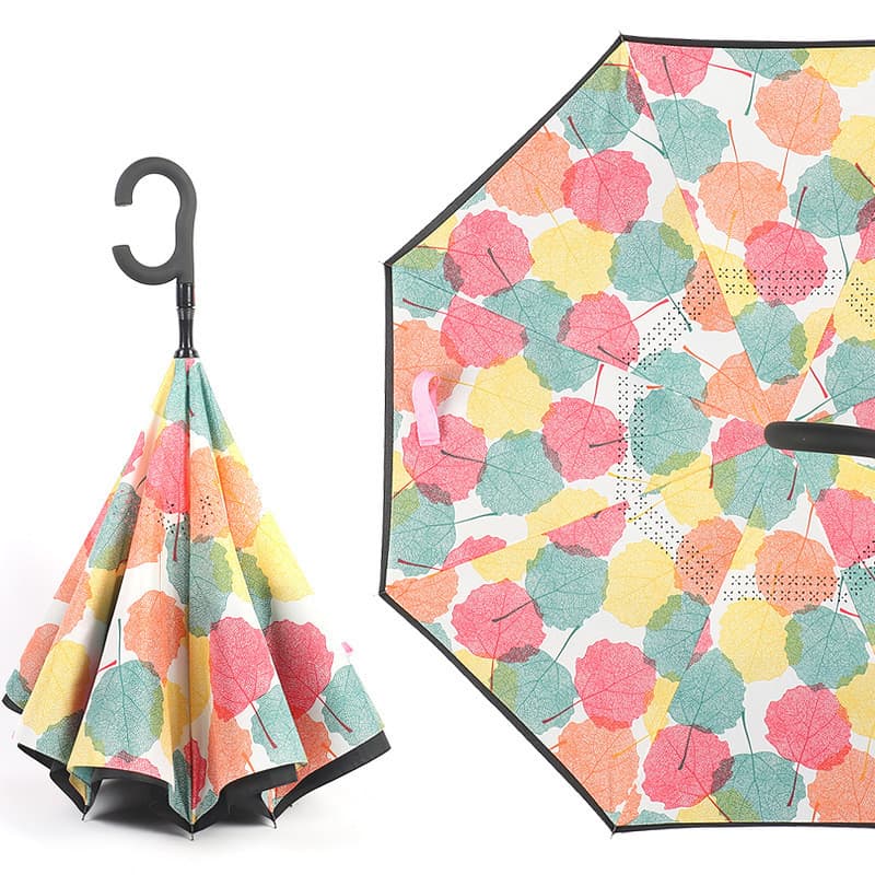 [Dupla Camada] Design Reversível/Umbrella/Dual Layer/Windproof/Car Use/Guarda-chuva/Grande/Automático