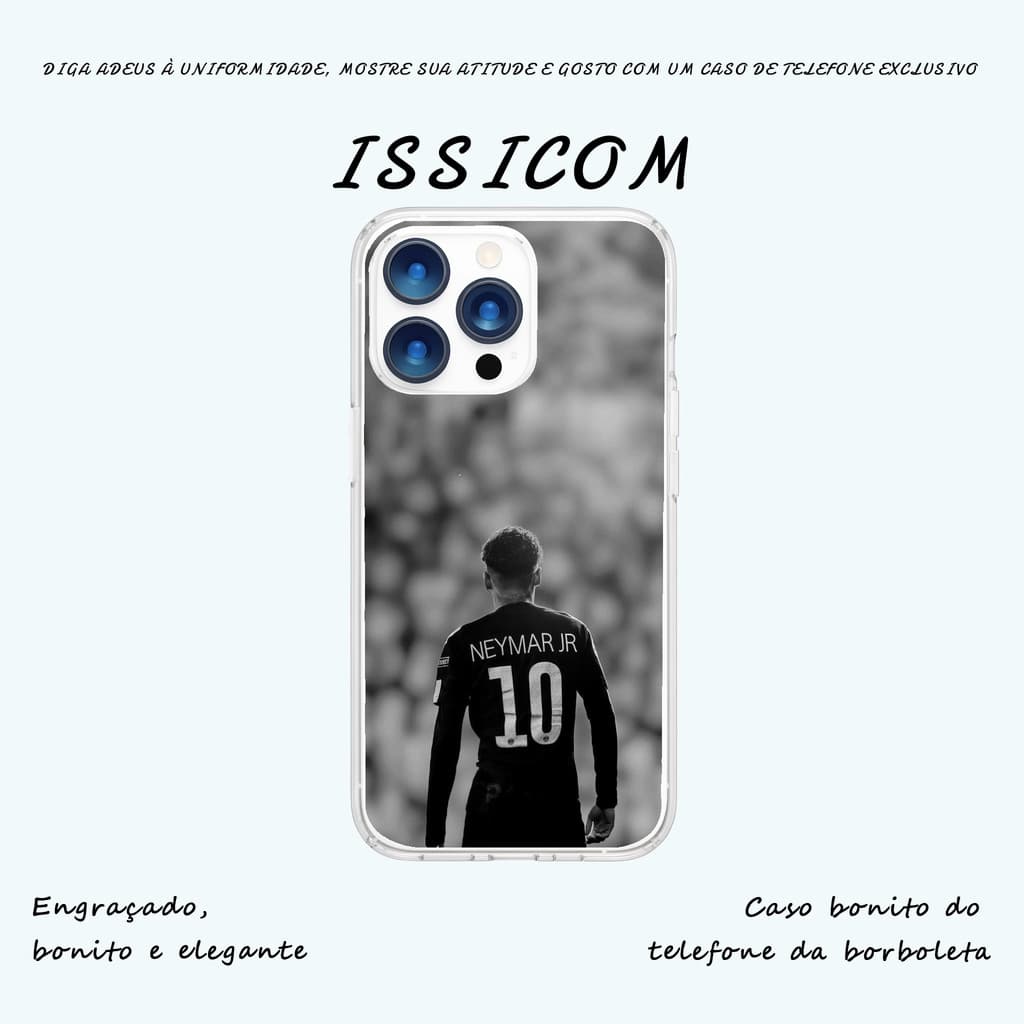 Capa de Celular Neymar Messi Caso de telefone mulher capinha capinha iphone Pintura para iPhone XR até 17 Pro Max