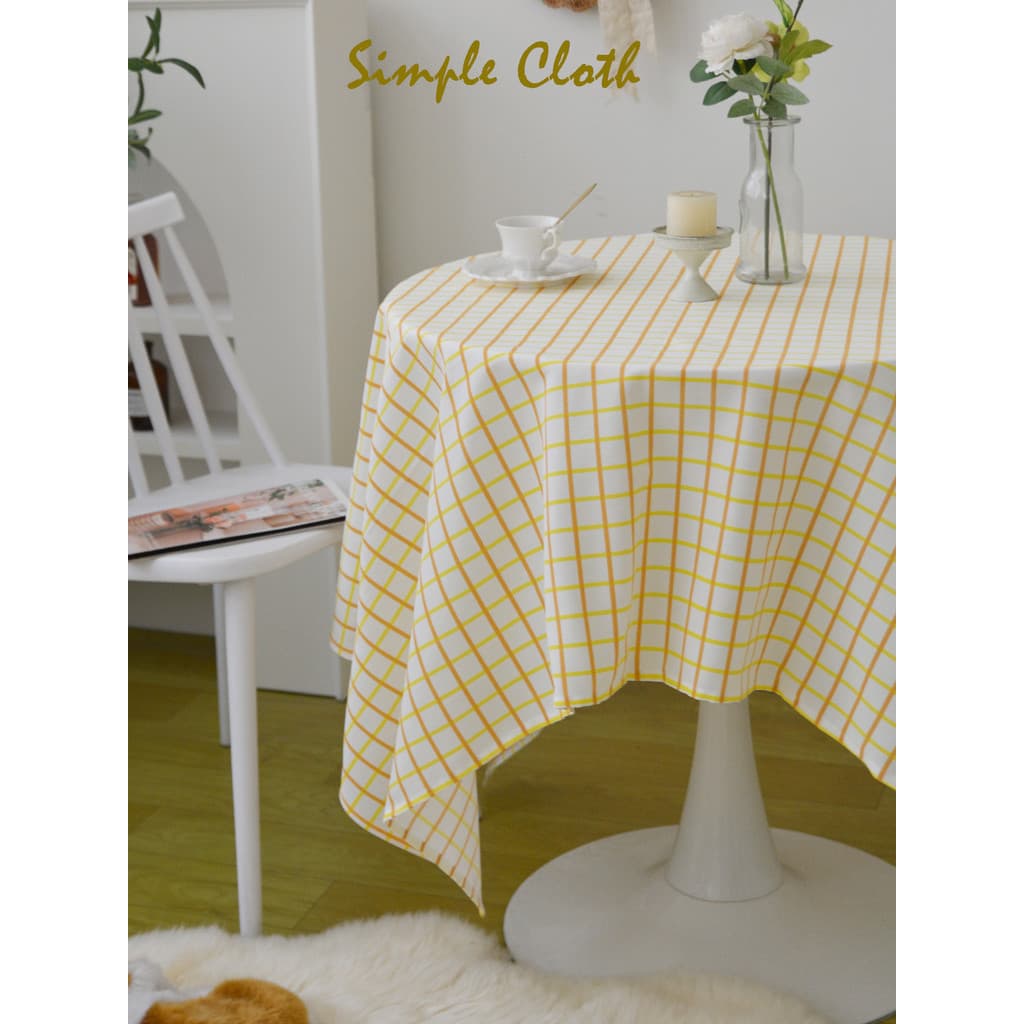 Ins estilo toalha de mesa doméstica pequena tecido fresco pano de mesa de café algodão linho simples capa de mesa redond