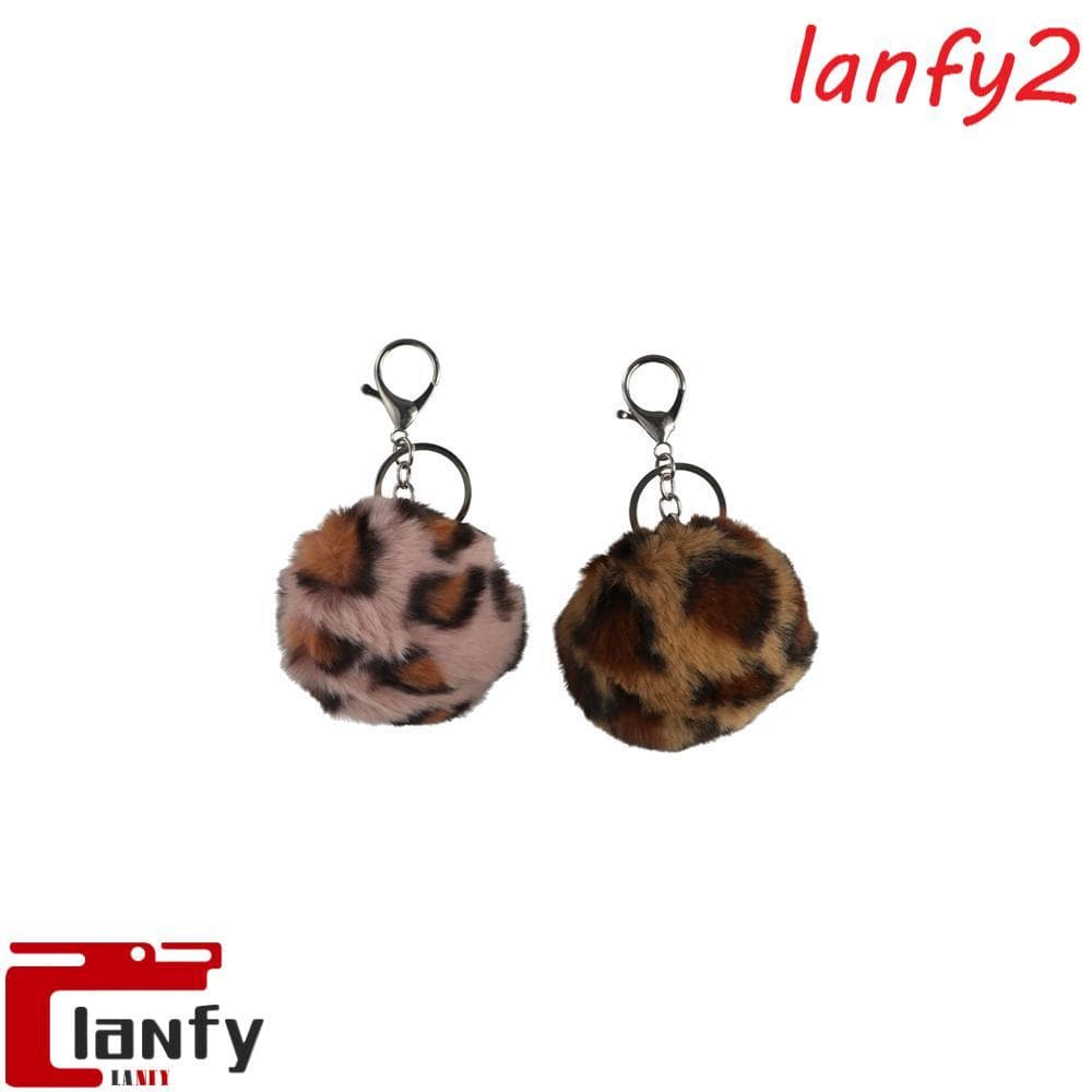 LANFY Chaveiro De Pelúcia Acessórios Presentes Pele De Coelho Falso Leopardo Coração Pingente Bola De