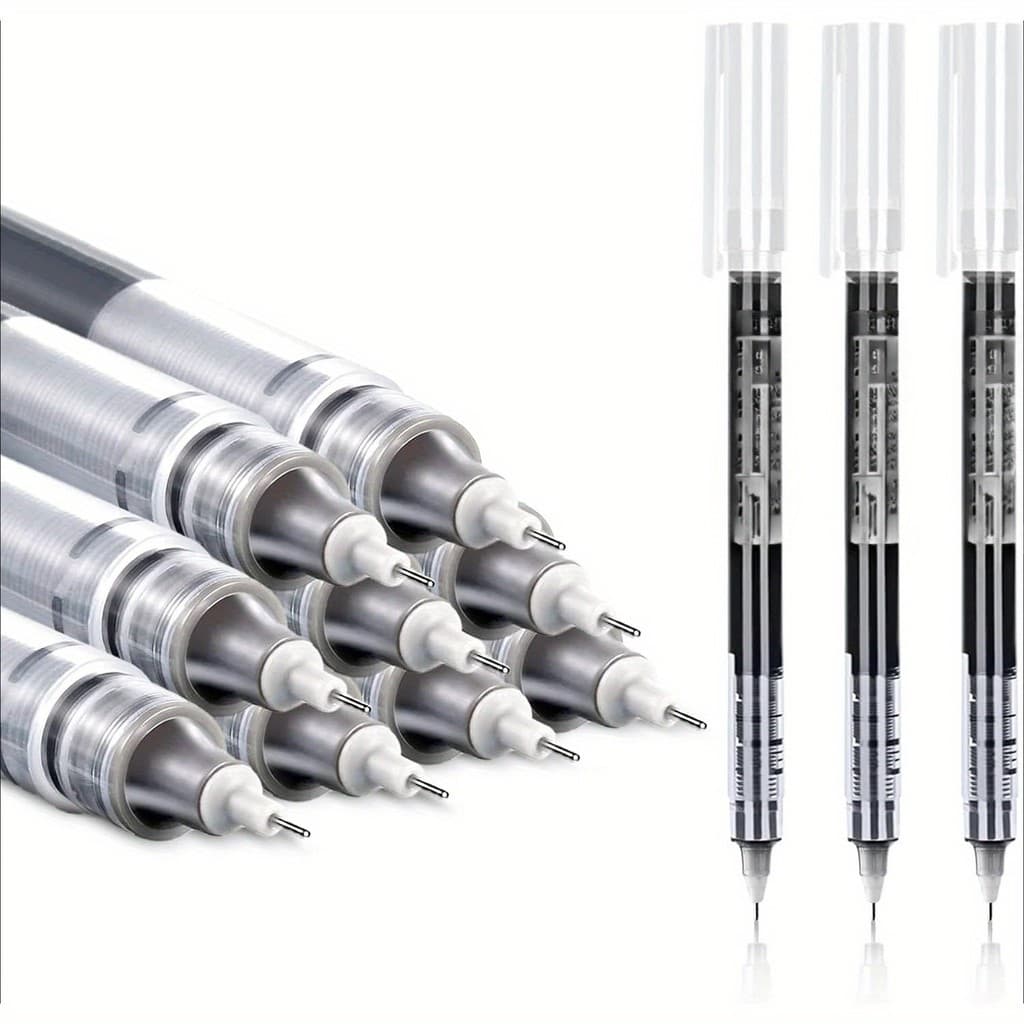 12 Peças De Canetas Esferográficas , Tinta De Secagem Rápida 0.5 mm De Ponta Extra Fina Caneta De Líquida Rollerball