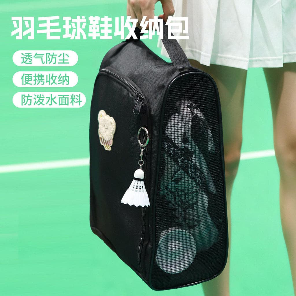 Saco de tênis ao ar livre viagem de negócios à prova dwaterproof água sapatos esportivos badminton sapato saco malha res