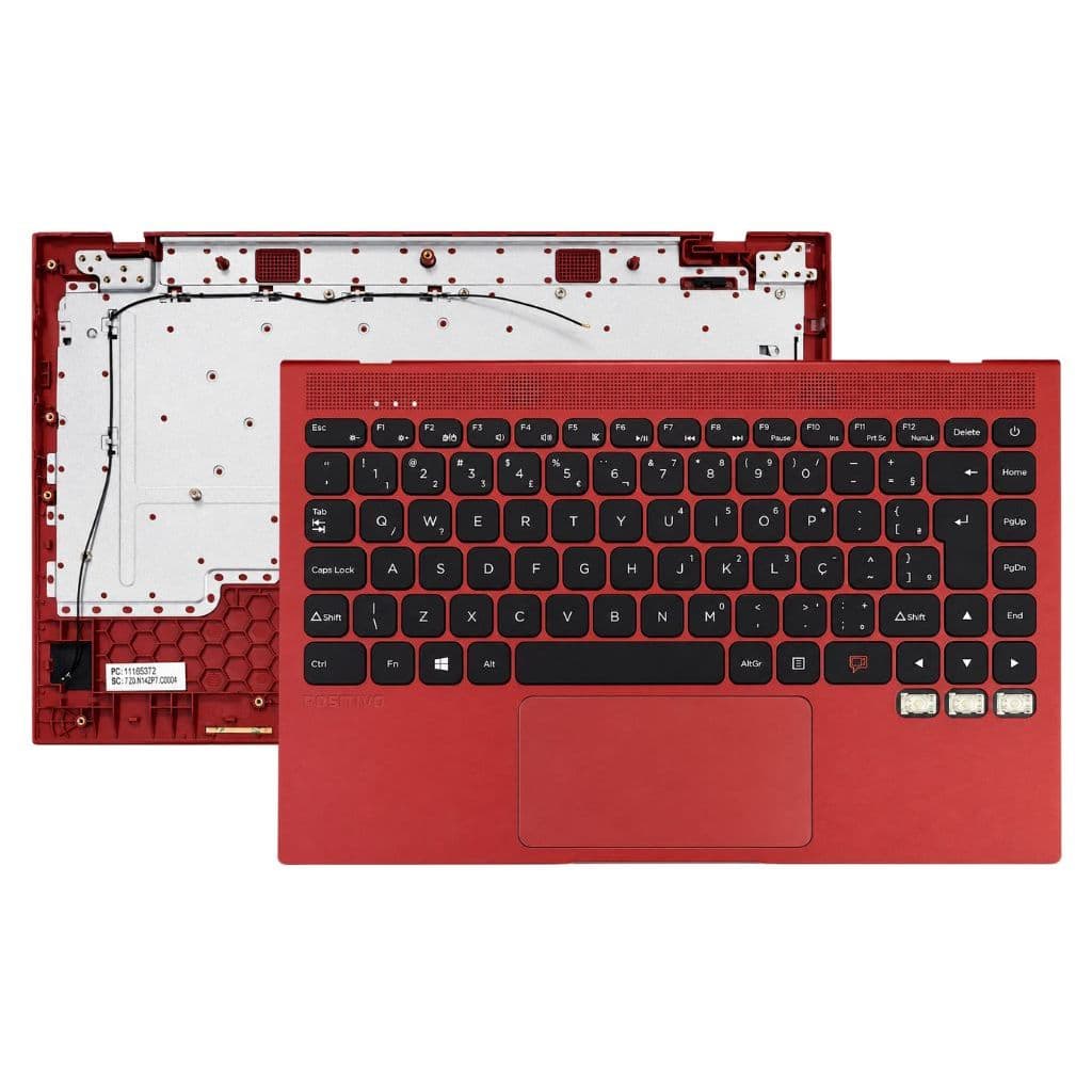Carcaça Base Superior C/ Teclado E Touch Positivo Motion Red