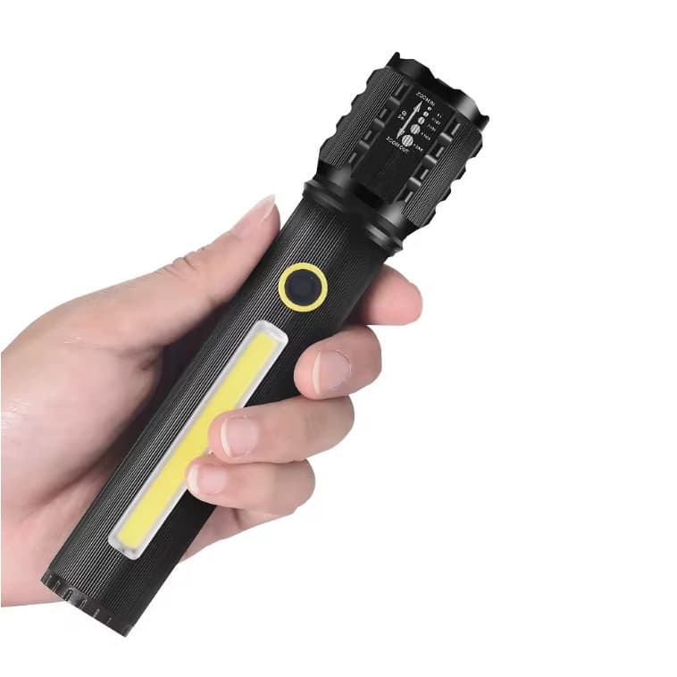 Lanterna Tática Militar Led Recarregável Usb com Zoom Até 500m Ajustável P50 + Cob GT-L1337