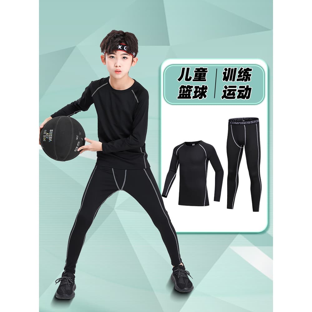 Crianças esportes collants ternos de treinamento de manga comprida correndo meninos basquete roupas de Fitness meninos f