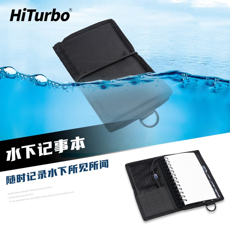 Hiturbo hiturbo caderno de escrita subaquática, bloco de notas de mergulho, equipamento de mergulho, placa de gravação à