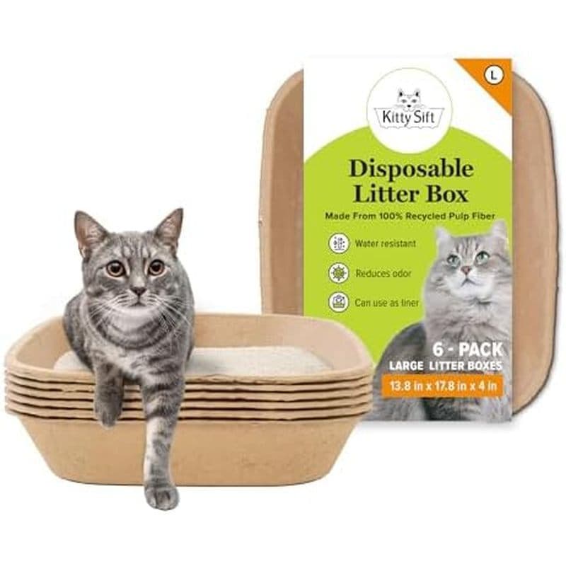 Kitty Sift (Conjunto De 1 Caixa De Areia & amp ; 5 Forros De Peneiração) Descartável Para Gatos Grande , 6 Contagens , D