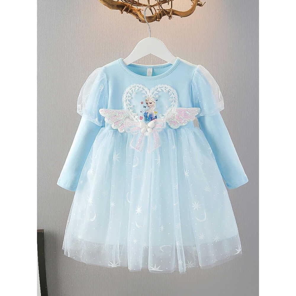 Elsa roupas infantis meninas outono elsa vestido de princesa 2026 novo estilo bebê moda vestido de manga comprida vestid