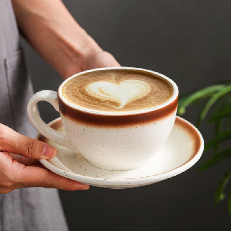 Xícara de café de cerâmica pires conjunto Retro estilo japonês guirlanda copo Cappuccino Latte xícara espresso Extra esp