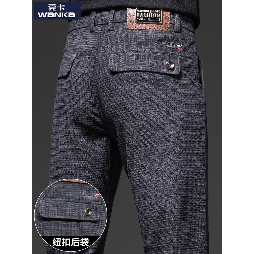 Calças de rua masculinas Slim-fit em linha reta primavera 2025 novo estilo calças masculinas veludo na moda bonito calça