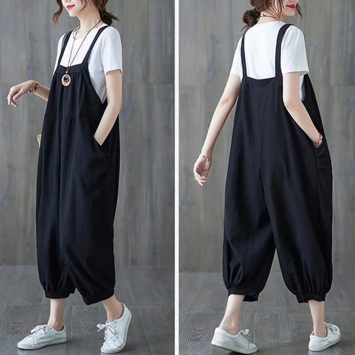 [Estilo e Conforto] Calça Macacão Verão Elegante Cintura Alta - Overalls Feminino/Looks Casuais/Moda Feminina