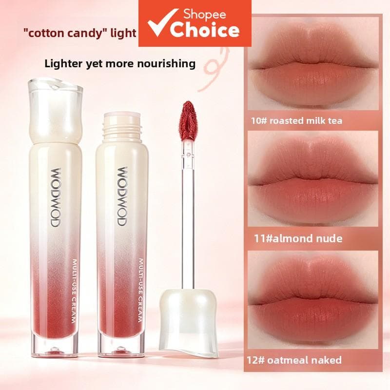 WODWOD Gloss Labial Matte Velvet, Batom Hidratante, Tom de Pele Iluminado, À Prova d'Água, Resistente ao Suor, Suave,